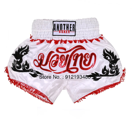 ANOTHER BOXER WHITE & RED SHORTS